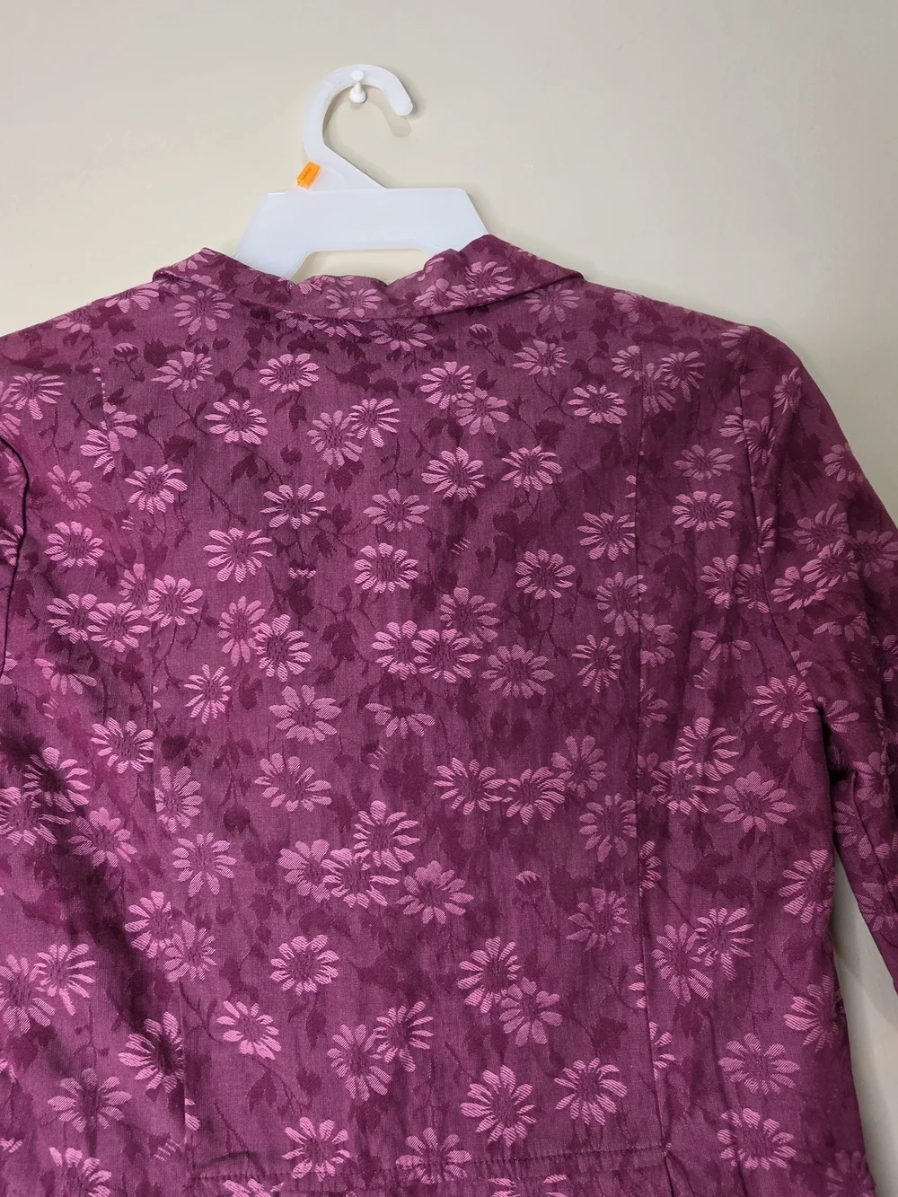 Vintage First Kiss Burgundy Floral Blazer Womens Medium Y2K Jacket